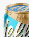 440ml Glossy Metallic Drink Can w/ Foil Lid Mockup