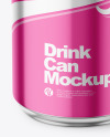 440ml Glossy Metallic Drink Can w/ Foil Lid Mockup