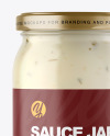 Clear Glass Jar with Tar Tar Sauce Mockup