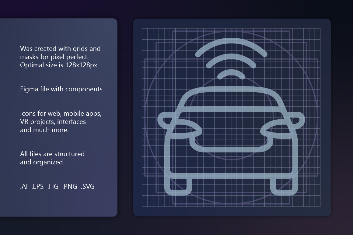 Car Dash Outline Iconset