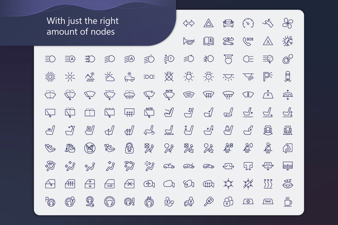 Car Dash Outline Iconset