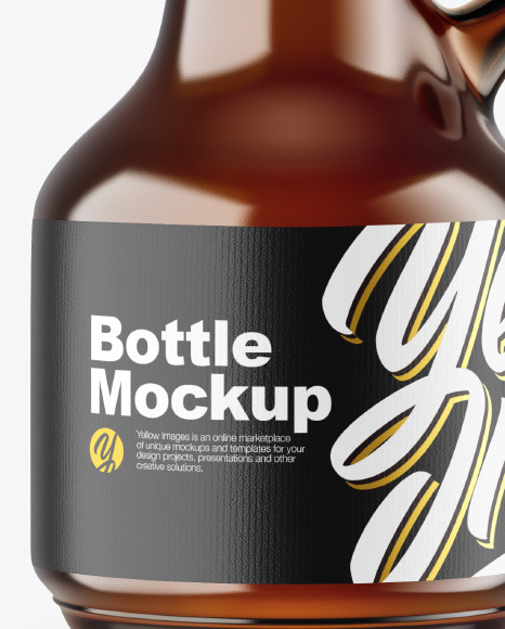 Dark Amber Glass Bottle Mockup Dark Amber Glass Bottle Mockup