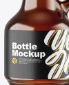 Dark Amber Glass Bottle Mockup