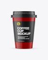 Matte Paper Coffee Cup with Holder Mockup