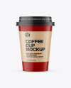 Matte Paper Coffee Cup with Holder Mockup