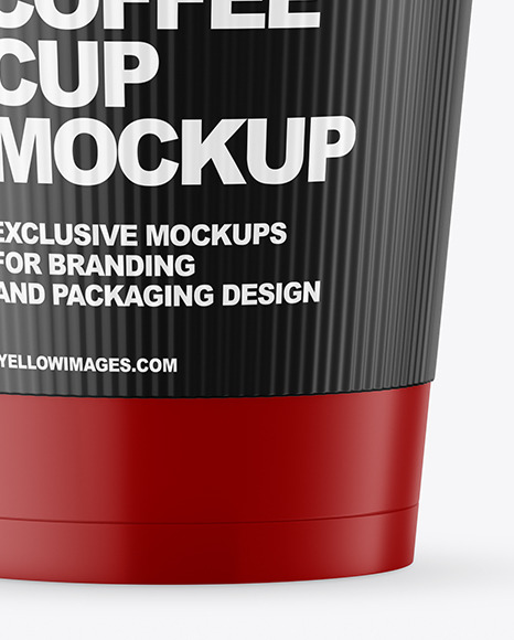 Matte Paper Coffee Cup with Holder Mockup