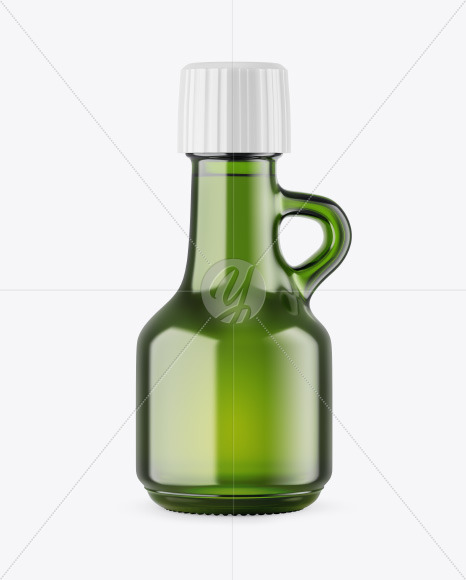 Green Glass Bottle Mockup