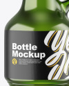 Green Glass Bottle Mockup