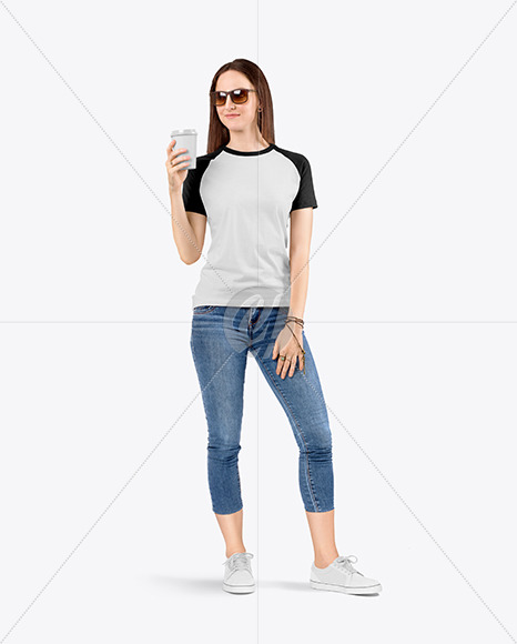 Woman in a Raglan T-Shirt Mockup