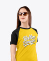 Woman in a Raglan T-Shirt Mockup