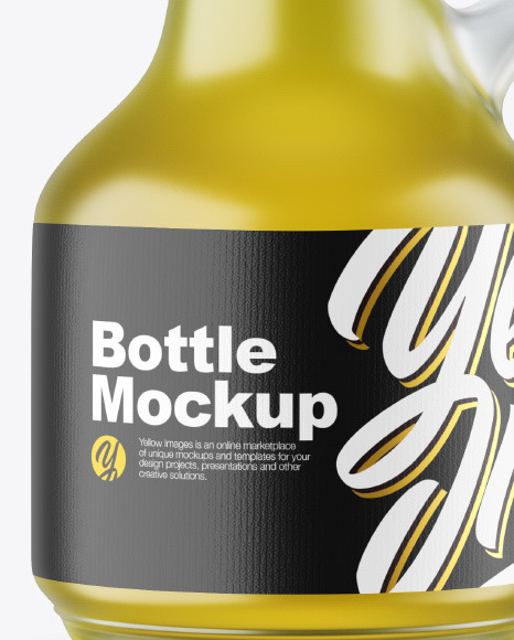 Frosted Glass Oil Bottle Mockup