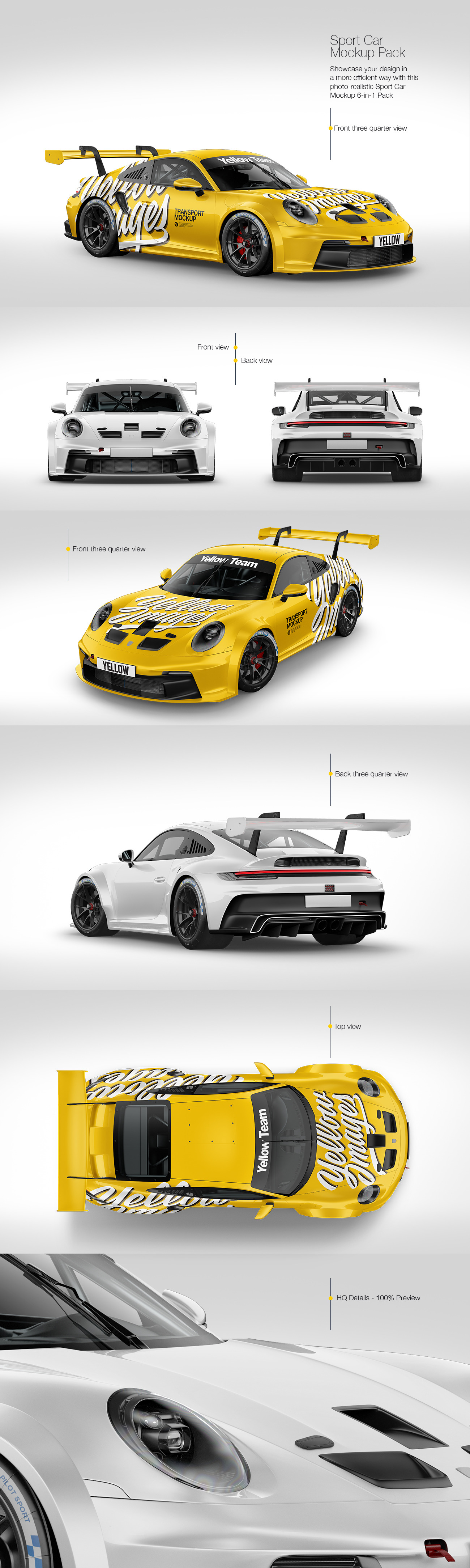 Sport Car Mockup Pack Sport Car Mockup Pack