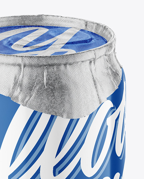 440ml Glossy Drink Can w/ Foil Lid Mockup