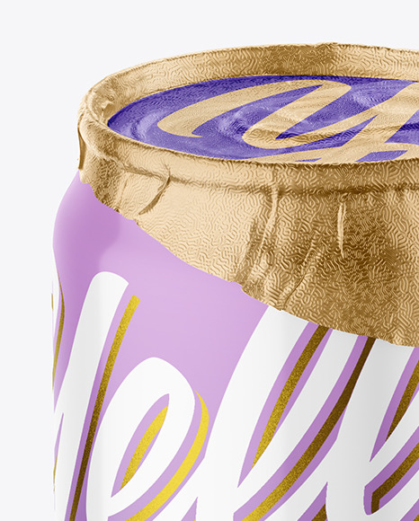 440ml Glossy Drink Can w/ Foil Lid Mockup