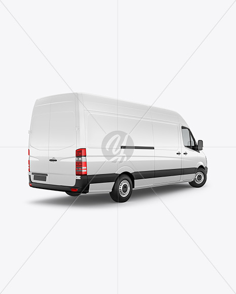 Panel Van Mockup - Back Half Side View