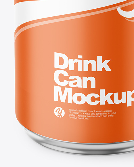 440ml Matte Drink Can w/Foil Lid Mockup