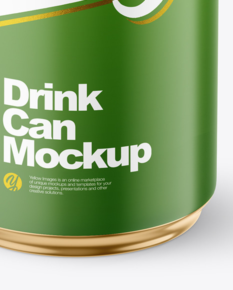 440ml Matte Drink Can w/Foil Lid Mockup