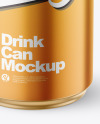 440ml Matte Metallic Drink Can w/ Foil Lid Mockup