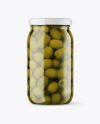 Clear Glass Jar with Olives Mockup