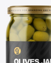 Clear Glass Jar with Olives Mockup