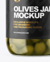 Clear Glass Jar with Olives Mockup