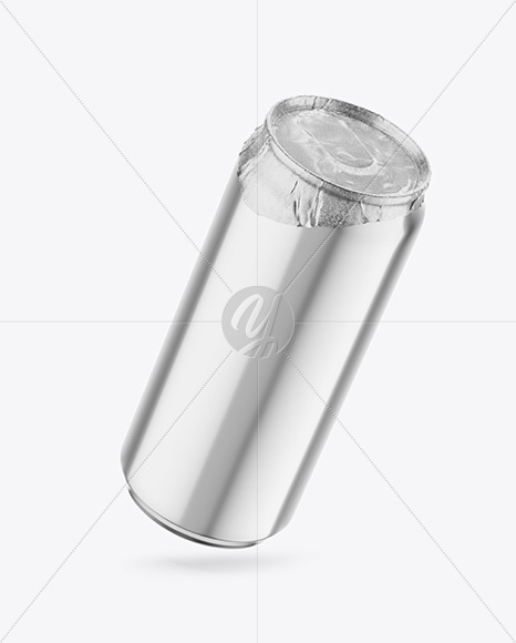 440ml Glossy Metallic Drink Can w/ Foil Lid Mockup