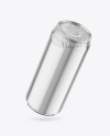 440ml Glossy Metallic Drink Can w/ Foil Lid Mockup