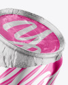 440ml Glossy Metallic Drink Can w/ Foil Lid Mockup