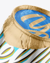 440ml Glossy Metallic Drink Can w/ Foil Lid Mockup