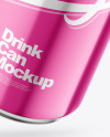 440ml Glossy Metallic Drink Can w/ Foil Lid Mockup