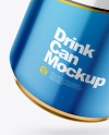 440ml Glossy Metallic Drink Can w/ Foil Lid Mockup
