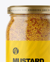 Clear Glass Jar with Wholegrain Mustard Mockup