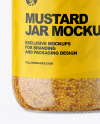 Clear Glass Jar with Wholegrain Mustard Mockup