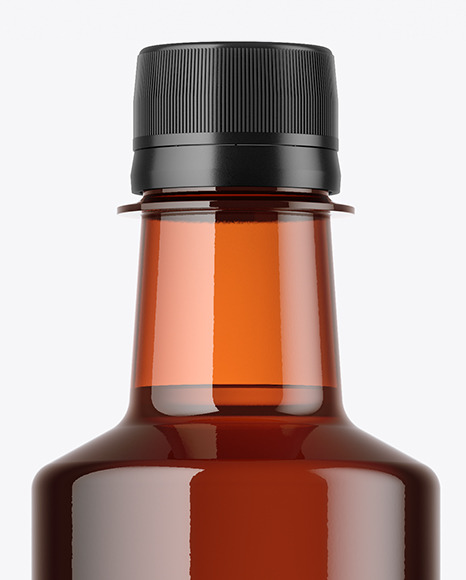 Amber Plastic Bottle Mockup