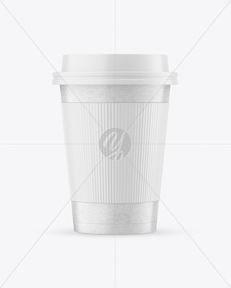 Kraft Paper Coffee Cup with Holder Mockup