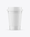 Kraft Paper Coffee Cup with Holder Mockup