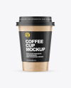 Kraft Paper Coffee Cup with Holder Mockup