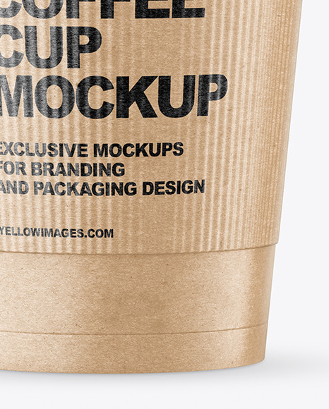 Kraft Paper Coffee Cup with Holder Mockup