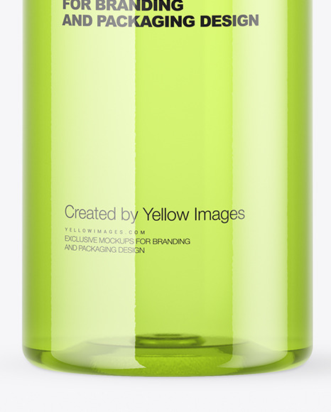 Color Plastic Bottle with Water Mockup