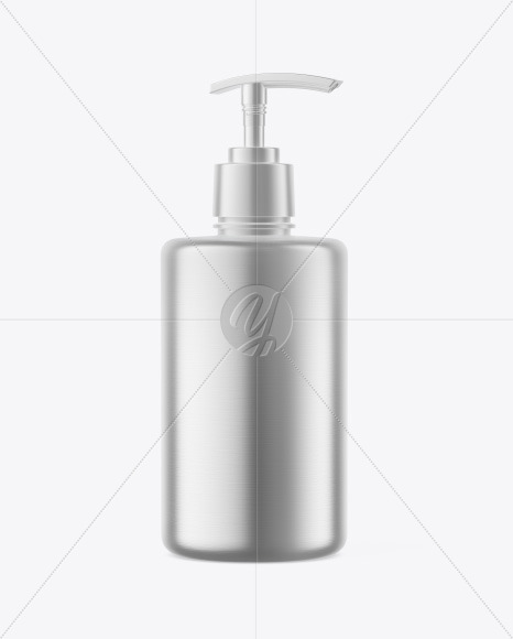 Metallic Plastic Bottle w/ Dispenser Mockup