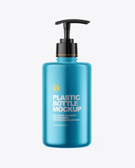 Metallic Plastic Bottle w Dispenser Mockup - Dispenser+w/+Matte+Metallic+Cans+Mockup