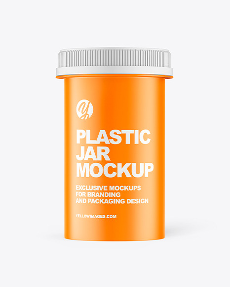 Matte Plastic Medicines Jar Mockup