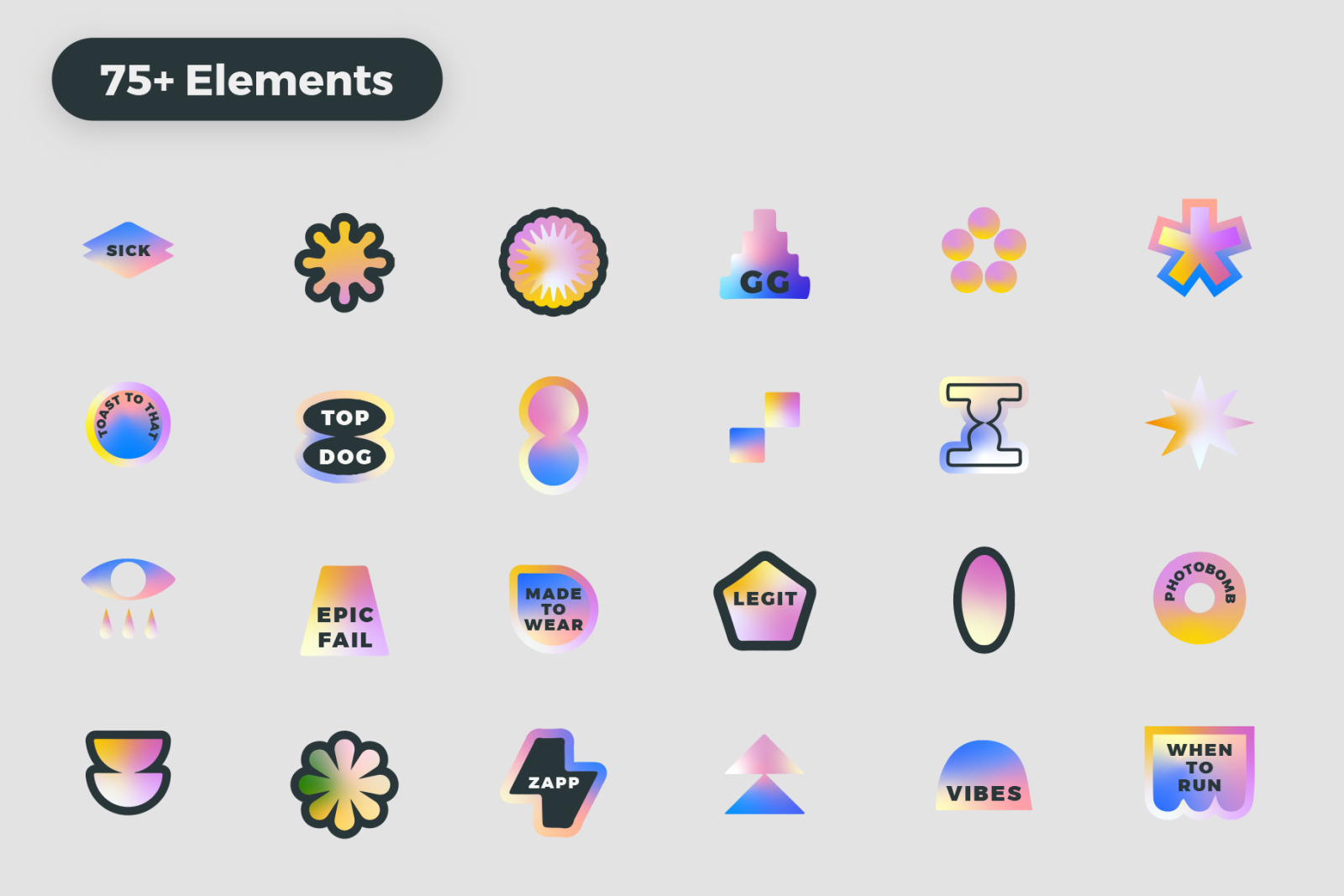 Gradient Sticker Bundle