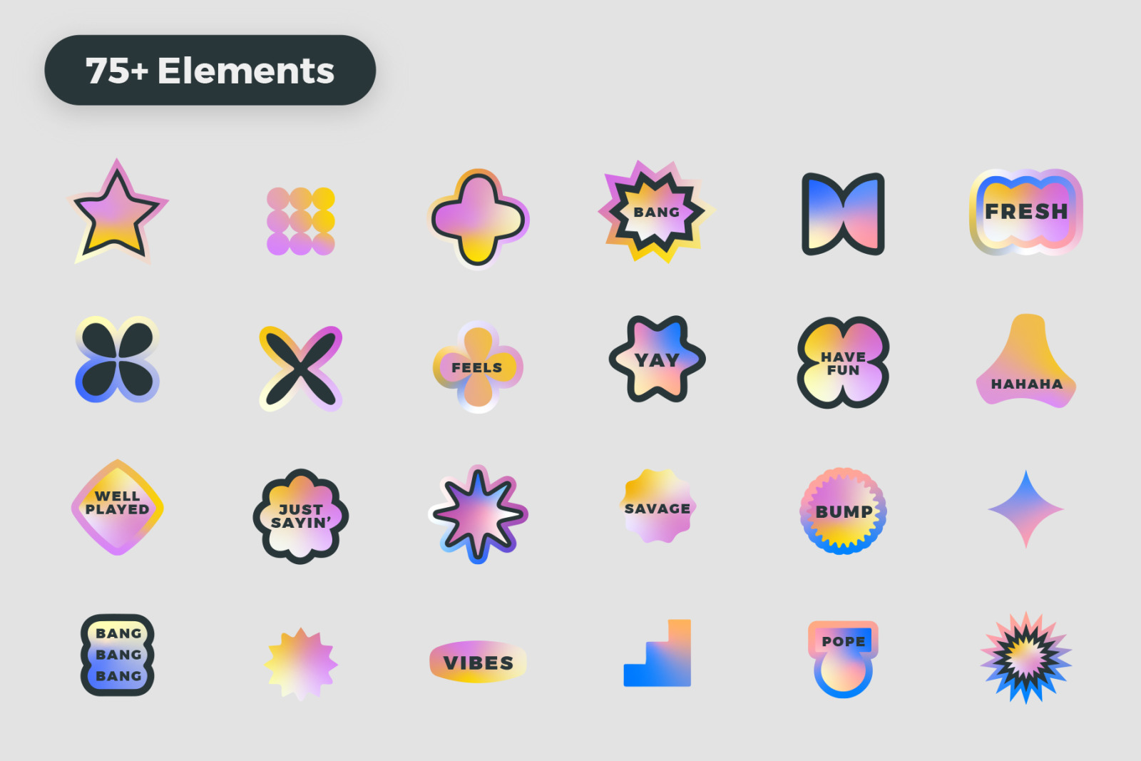 Gradient Sticker Bundle