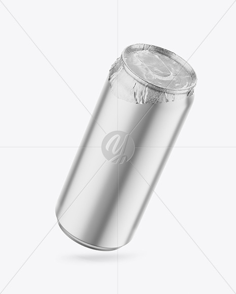 440ml Matte Metallic Drink Can w/ Foil Lid Mockup