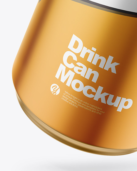 440ml Matte Metallic Drink Can w/ Foil Lid Mockup