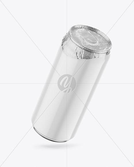 440ml Glossy Drink Can w/ Foil Lid Mockup