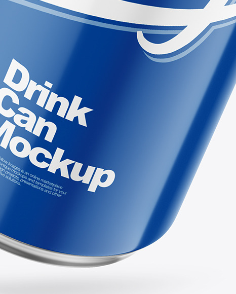 440ml Glossy Drink Can w/ Foil Lid Mockup