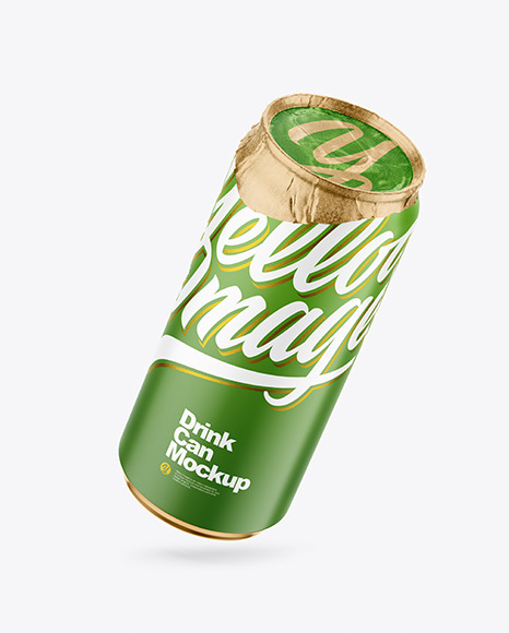 440ml Matte Drink Can w Foil Lid Mockup - Energy drink can mockup