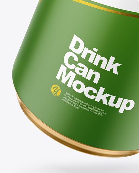 440ml Matte Drink Can w/ Foil Lid Mockup